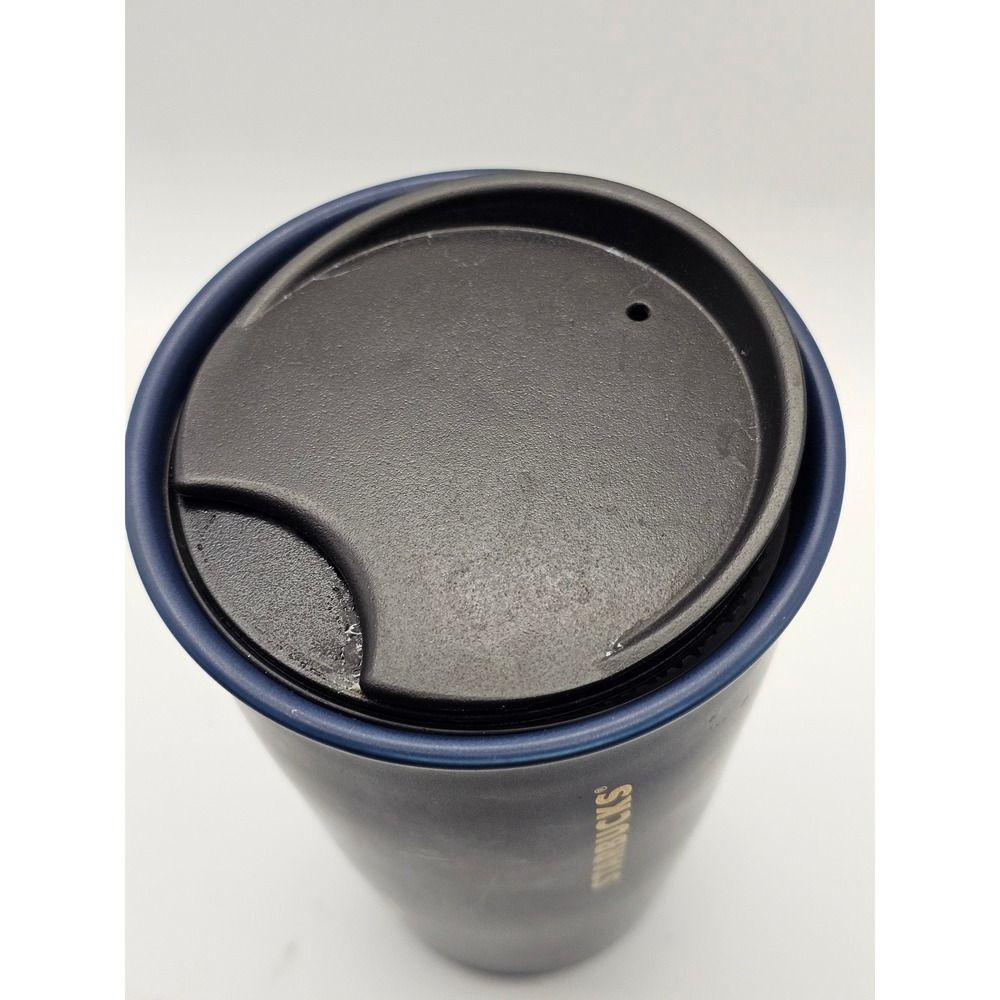 Starbucks Siren Mermaid Ceramic Tumbler w/ Lid Blue Gold 12 oz Anniversary 2017 - Picture 5 of 8